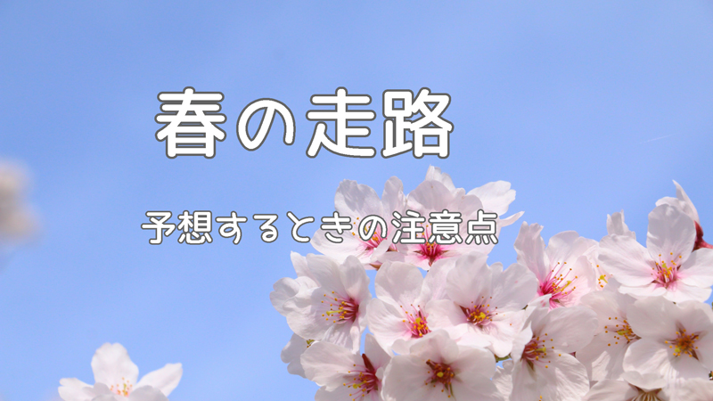 春の走路で予想するときの注意点